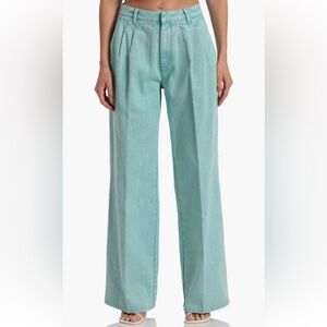Avec Les Filles High Waist Wide Leg Jeans in Aloe Mist  | size 28